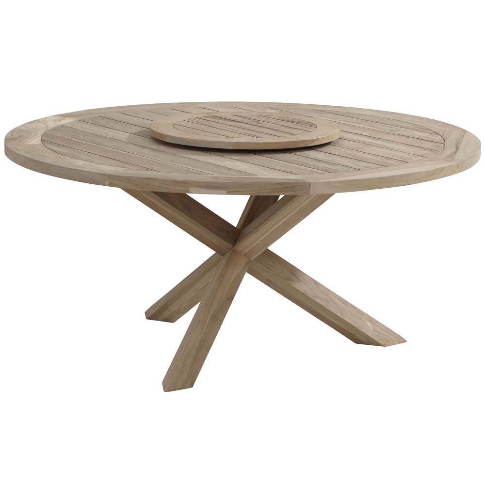 Outdoor round table outlet with lazy susan